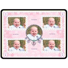 Flutter bear rose pink blanket - Fleece Blanket (Large)