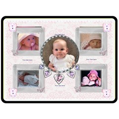 Butterfly bear heart pink blanket (4 styles) - Fleece Blanket (Large) Butterfly bear heart pink blanket (4 styles) - Fleece Blanket (Large)