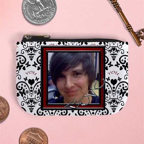 Red, Black Love Mini Purse By Claire Mcallen Front