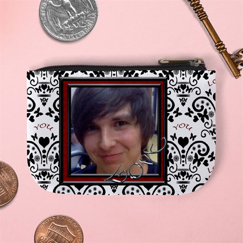 Red, Black Love Mini Purse By Claire Mcallen Back