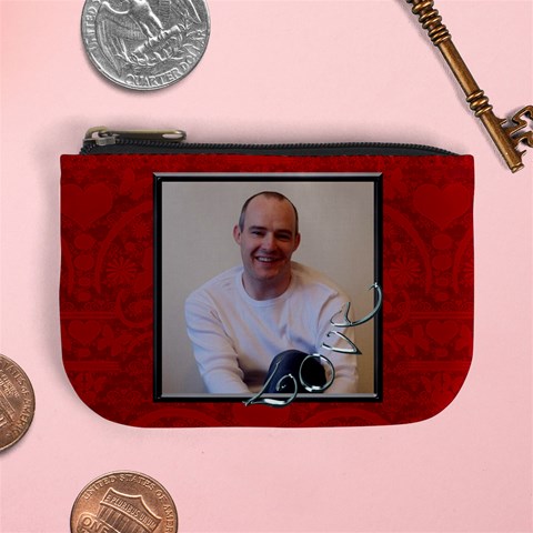 Red, Black Love Mini Purse 2 By Claire Mcallen Front
