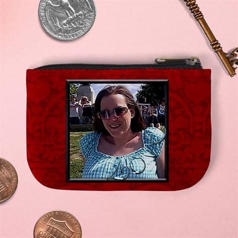 Red, Black Love Mini Purse 2 By Claire Mcallen Back