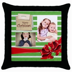 christmas - Throw Pillow Case (Black)