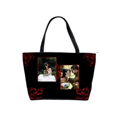 Red and Black Classic Shoulder Bag - Classic Shoulder Handbag