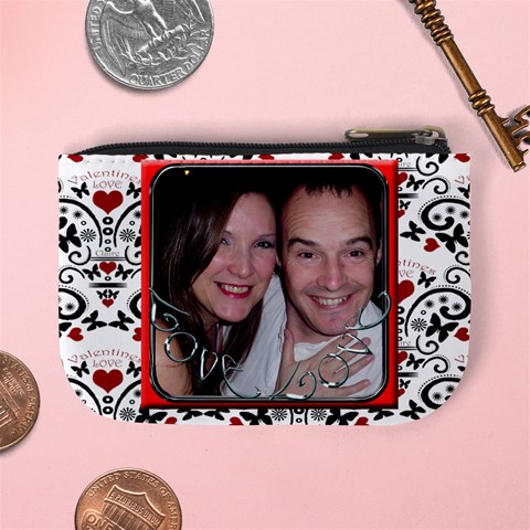 Red Framed Cute And Funky Girlfriend Valentines Mini Purse By Claire Mcallen Back