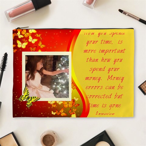 How You Spend Your Money Cosmetic Bag By Kim Blair Front