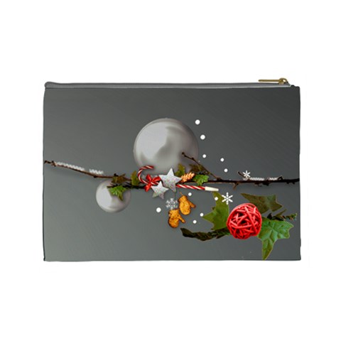 Merry Christmas Cosmetic Bag (l) By Elena Petrova Back