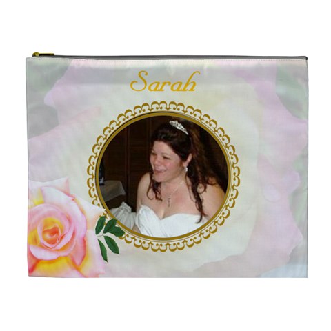 Pastel Rose Xl Cosmetic Bag By Kim Blair Front