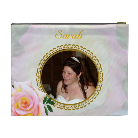 Pastel Rose Xl Cosmetic Bag By Kim Blair Back