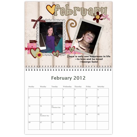 Calendar By Lenette Feb 2012
