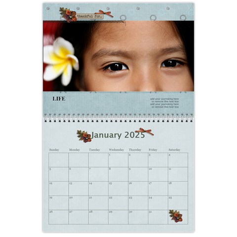 Wall Calendar 11 X 8 5:  Thankful For By Jennyl Jan 2025