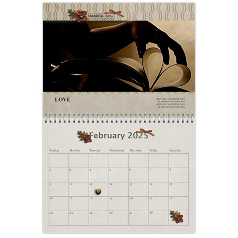 Wall Calendar 11 X 8 5:  Thankful For By Jennyl Feb 2025