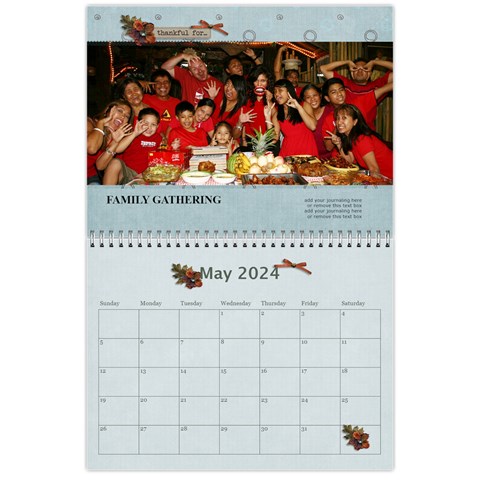 Wall Calendar 11 X 8 5:  Thankful For By Jennyl May 2024