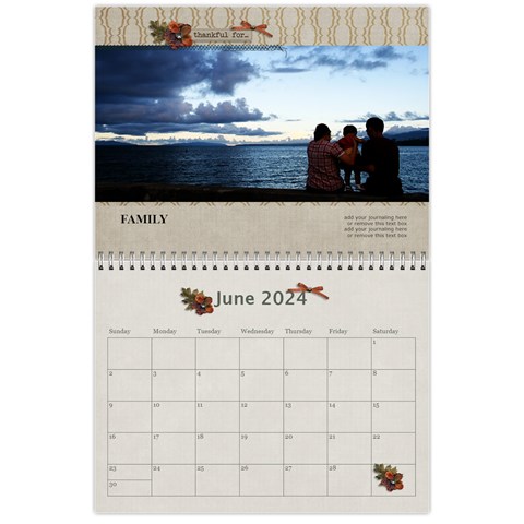 Wall Calendar 11 X 8 5:  Thankful For By Jennyl Jun 2024