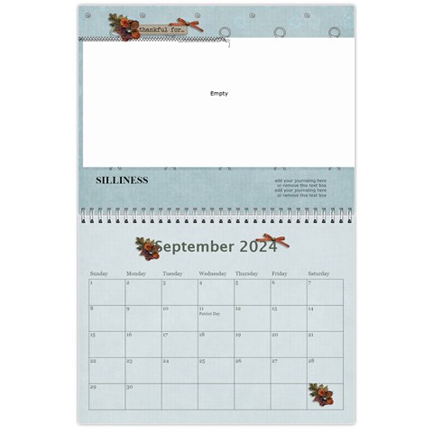 Wall Calendar 11 X 8 5:  Thankful For By Jennyl Sep 2024