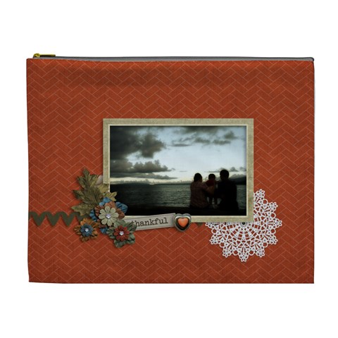 Cosmetic Bag (xl): Thankful By Jennyl Front
