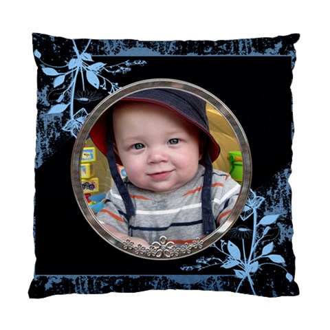 Blue Floral Cushion Case (1 Sided) By Lil Front
