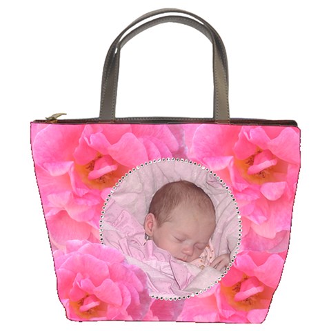 Pink Rose Bucket Bag By Kim Blair Front