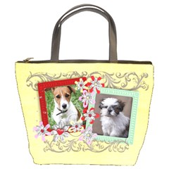 New Dawn/red/teal/yellow With Flowers- Bucket Bag