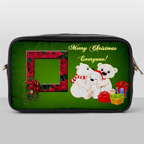 Merry Christmas Toiletries Bag By Elena Petrova Front