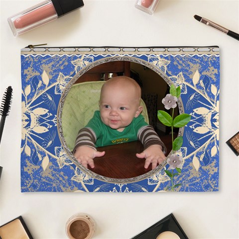 Blue Design Xl Cosmetic Bag By Lil Front