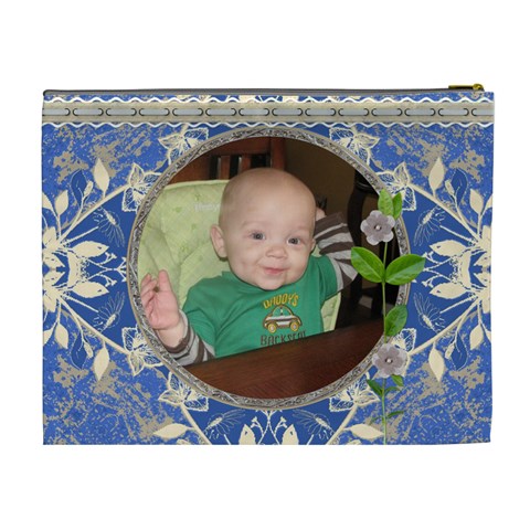 Blue Design Xl Cosmetic Bag By Lil Back