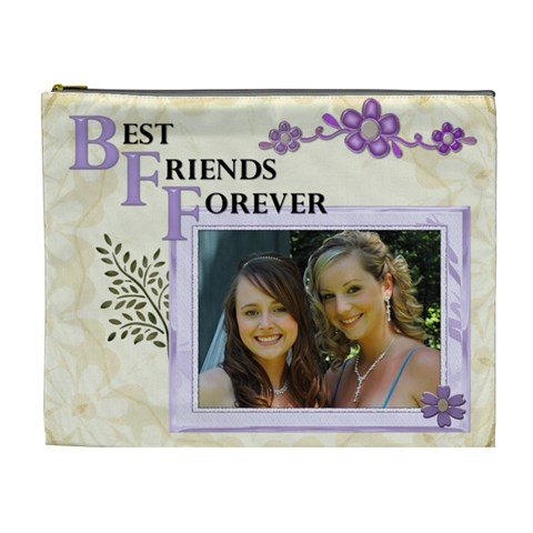 Best Friends Forever Xl Cosmetic Bag By Lil Front