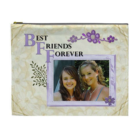 Best Friends Forever Xl Cosmetic Bag By Lil Front