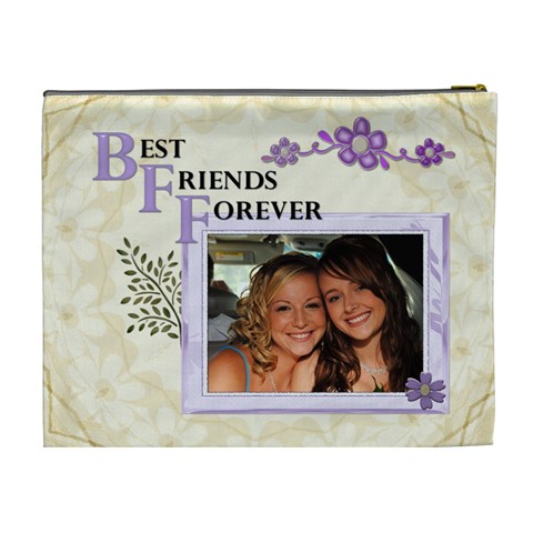 Best Friends Forever Xl Cosmetic Bag By Lil Back