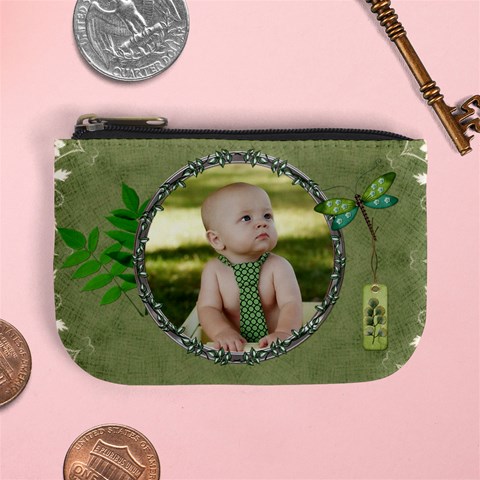 Green Nature Mini Coin Purse By Lil Front