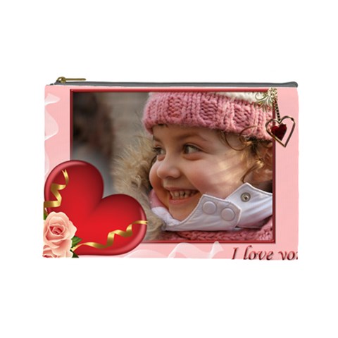 Love You (large) Cosmetic Bag By Deborah Front