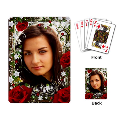 Rose Framed Playing Cards By Deborah Back