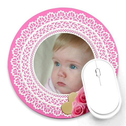 My Heart Round Mousepad By Deborah Front