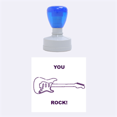rock,guitar  - Rubber Stamp Round (Medium)