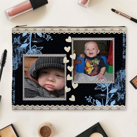 Blue Design Xl Cosmetic Bag By Lil Front