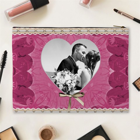 Pink Love Xl Cosmetic Bag By Lil Back
