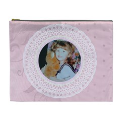 Pink Love lace cosmetic bag - Cosmetic Bag (XL)