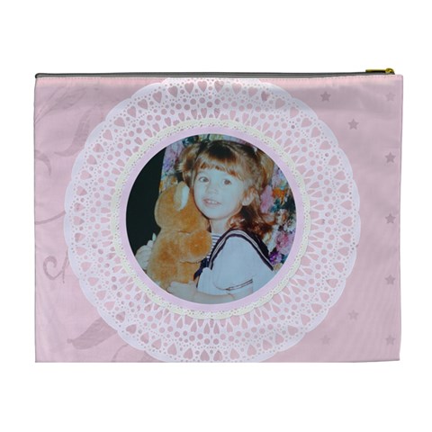 Pink Love Lace Cosmetic Bag By Claire Mcallen Back