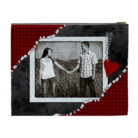 Red Love Xl Cosmetic Bag By Lil Back