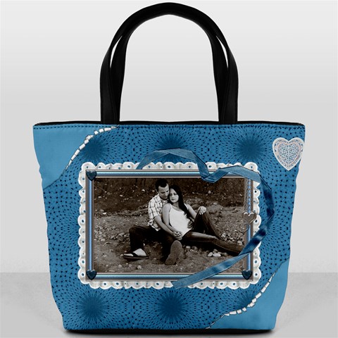Blue Heart Framed Bucket Bag By Lil Back