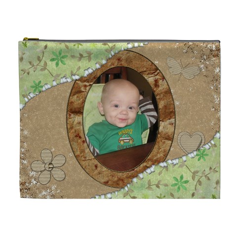 Green Nature Xl Cosmetic Bag By Lil Front