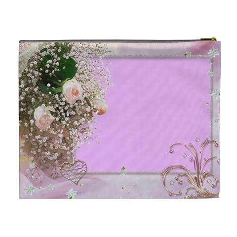 Hearts And Roses Xl Cosmetic Bag By Deborah Back