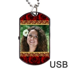Rose Romance Dog Tag Usb