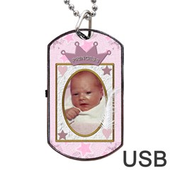 Little Princess Dog Tag USB Flash (2 Sides) - Dog Tag USB Flash (Two Sides)