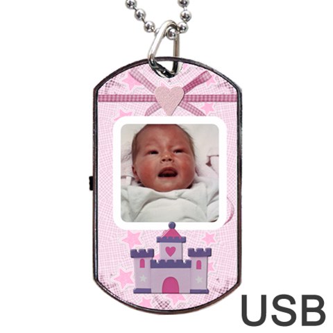 Little Princess Dog Tag Usb Flash (2 Sides) By Lil Back