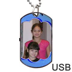 blue wave dog tqag USB flash - Dog Tag USB Flash (Two Sides)