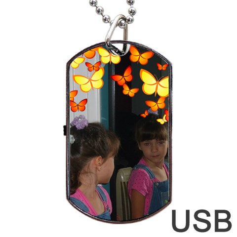 Butterfly Dog Tag Usb Flash By Kim Blair Front