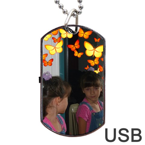 Butterfly Dog Tag Usb Flash By Kim Blair Back