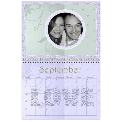 Large Wall  love  Calendar 2025 Red And Gold  By Claire Mcallen Sep 2025