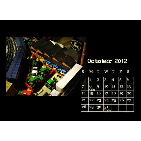 Train Calendar By Joshua Irvine Oct 2012